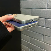For iPhone 14 Pro Max AG Carbon Fiber Frameless MagSafe Phone Case(Blue)