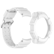 For Samsung Galaxy Watch 7 40mm Armor Silicone Watch Band with Watch Case Set(White)