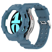 For Samsung Galaxy Watch 7 40mm Armor Silicone Watch Band with Watch Case Set(Blue)