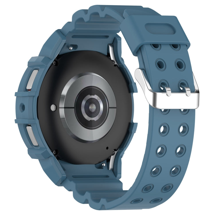 For Samsung Galaxy Watch 7 40mm Armor Silicone Watch Band with Watch Case Set(Blue) - Watch Bands by PMC Jewellery | Online Shopping South Africa | PMC Jewellery | Buy Now Pay Later Mobicred