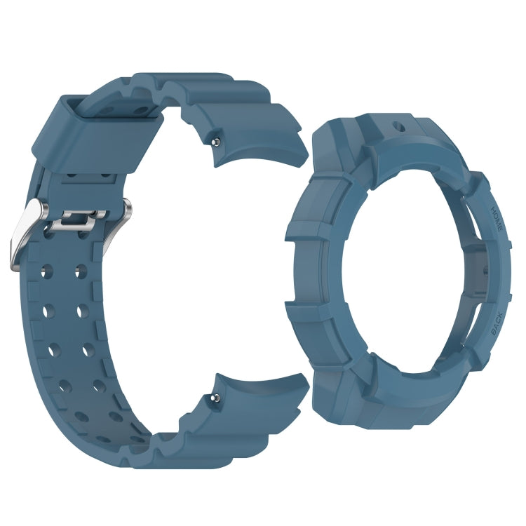 For Samsung Galaxy Watch 7 40mm Armor Silicone Watch Band with Watch Case Set(Blue)