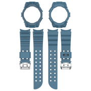 For Samsung Galaxy Watch 7 40mm Armor Silicone Watch Band with Watch Case Set(Blue)