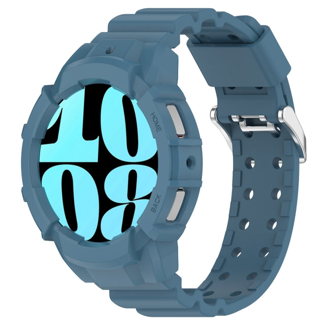 For Samsung Galaxy Watch 7 40mm Armor Silicone Watch Band with Watch Case Set(Blue)