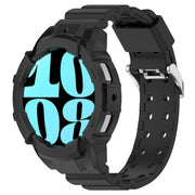 For Samsung Galaxy Watch 7 40mm Armor Silicone Watch Band with Watch Case Set(Black)