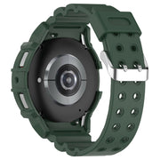 For Samsung Galaxy Watch 7 40mm Armor Silicone Watch Band with Watch Case Set(Green)
