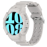 For Samsung Galaxy Watch 7 40mm Armor Silicone Watch Band with Watch Case Set(Light Gray)