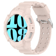 For Samsung Galaxy Watch 7 40mm Armor Silicone Watch Band with Watch Case Set(Pink)