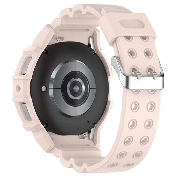 For Samsung Galaxy Watch 7 40mm Armor Silicone Watch Band with Watch Case Set(Pink)