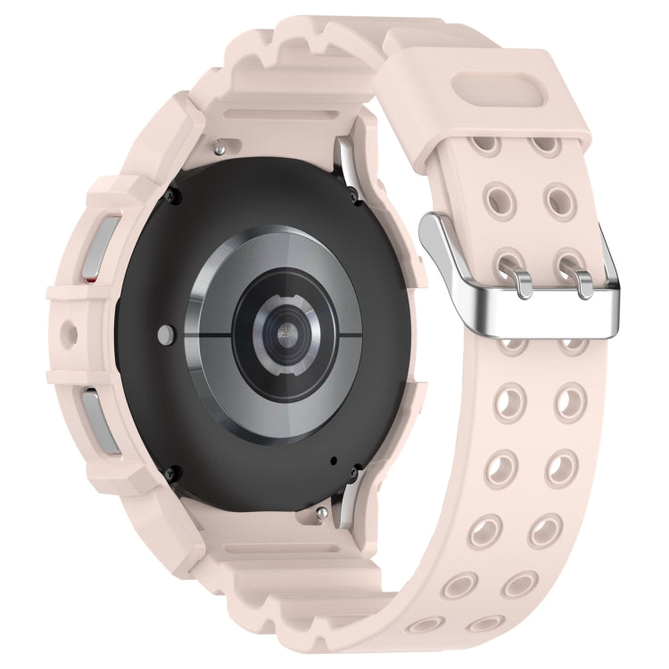 For Samsung Galaxy Watch 7 40mm Armor Silicone Watch Band with Watch Case Set(Pink)