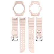 For Samsung Galaxy Watch 7 40mm Armor Silicone Watch Band with Watch Case Set(Pink)