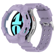 For Samsung Galaxy Watch 7 40mm Armor Silicone Watch Band with Watch Case Set(Purple)