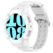 For Samsung Galaxy Watch 7 44mm Armor Silicone Watch Band with Watch Case Set(White)