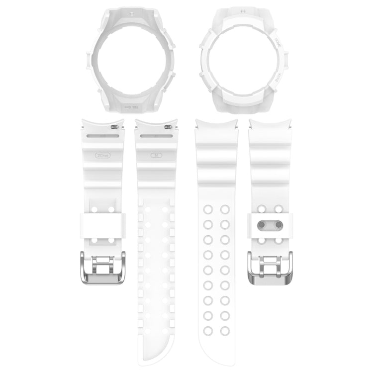 For Samsung Galaxy Watch 7 44mm Armor Silicone Watch Band with Watch Case Set(White) - Watch Bands by PMC Jewellery | Online Shopping South Africa | PMC Jewellery | Buy Now Pay Later Mobicred