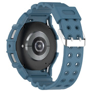 For Samsung Galaxy Watch 7 44mm Armor Silicone Watch Band with Watch Case Set(Blue)