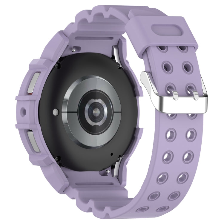 For Samsung Galaxy Watch 7 44mm Armor Silicone Watch Band with Watch Case Set(Purple) - Watch Bands by PMC Jewellery | Online Shopping South Africa | PMC Jewellery | Buy Now Pay Later Mobicred