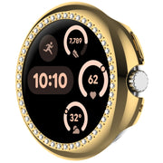 For Google Pixel Watch Diamond Electroplated PC Half Coverage Watch Protective Case(Gold)