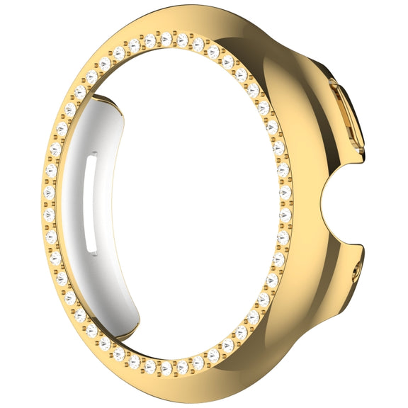 For Google Pixel Watch Diamond Electroplated PC Half Coverage Watch Protective Case(Gold)