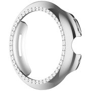 For Google Pixel Watch Diamond Electroplated PC Half Coverage Watch Protective Case(Silver)