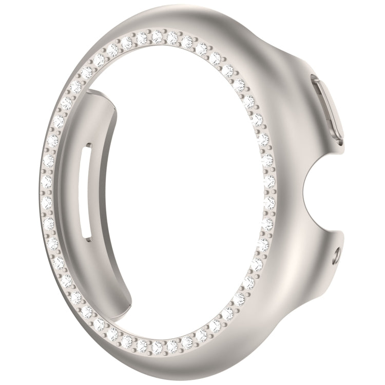 For Google Pixel Watch Diamond Electroplated PC Half Coverage Watch Protective Case(Starlight)