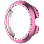 For Google Pixel Watch 3 45mm Diamond Electroplated PC Half Coverage Watch Protective Case(Pink)