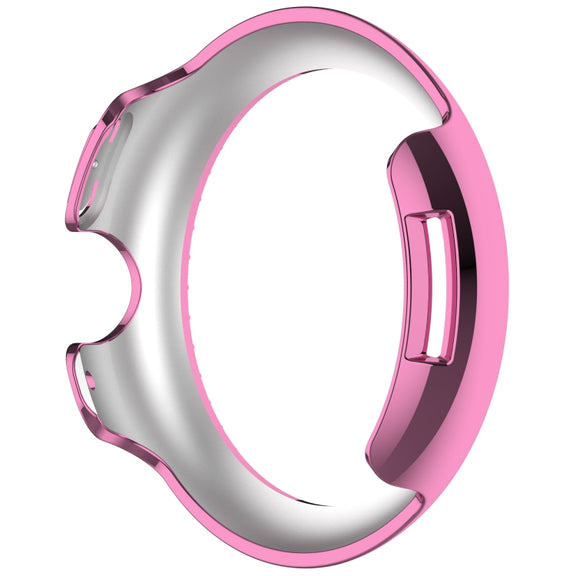 For Google Pixel Watch 3 45mm Diamond Electroplated PC Half Coverage Watch Protective Case(Pink)
