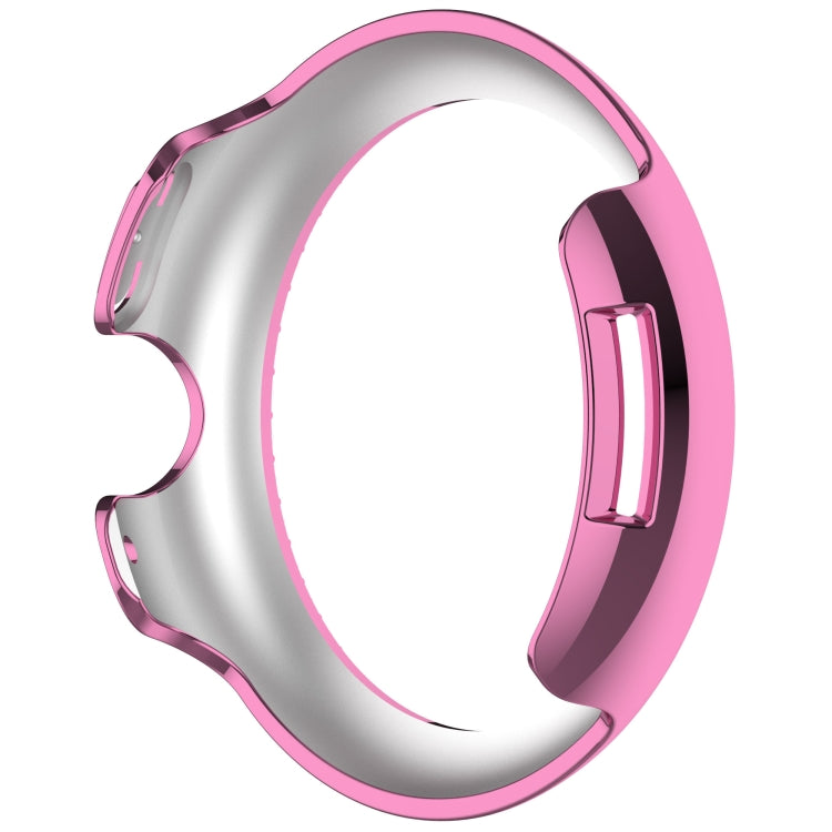 For Google Pixel Watch 3 45mm Diamond Electroplated PC Half Coverage Watch Protective Case(Pink)