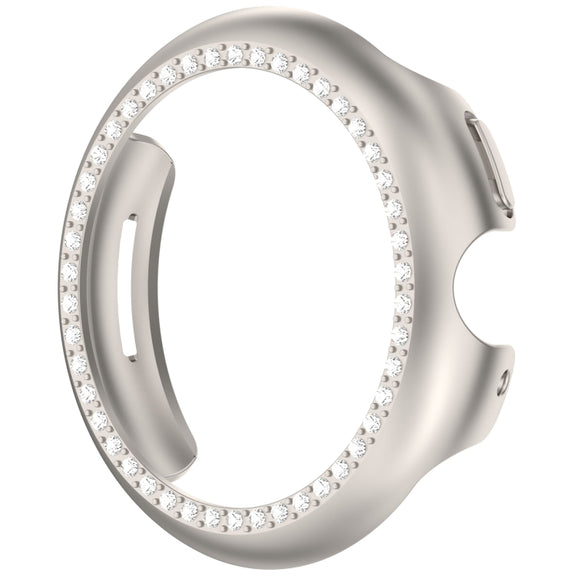 For Google Pixel Watch 3 45mm Diamond Electroplated PC Half Coverage Watch Protective Case(Starlight)