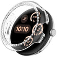 For Google Pixel Watch 3 45mm Diamond Electroplated PC Half Coverage Watch Protective Case(Transparent Color) - Watch Cases by PMC TechLife | Online Shopping South Africa | PMC TechLife | Buy Now Pay Later Mobicred