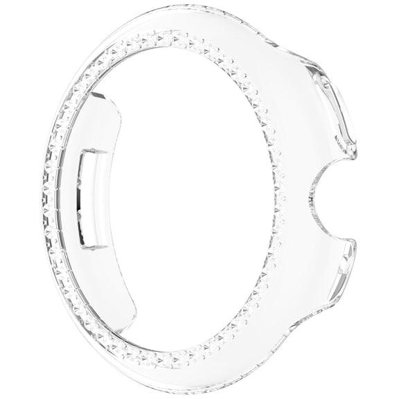 For Google Pixel Watch 3 45mm Diamond Electroplated PC Half Coverage Watch Protective Case(Transparent Color)