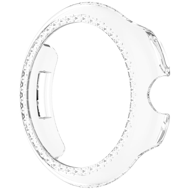 For Google Pixel Watch 3 45mm Diamond Electroplated PC Half Coverage Watch Protective Case(Transparent Color)