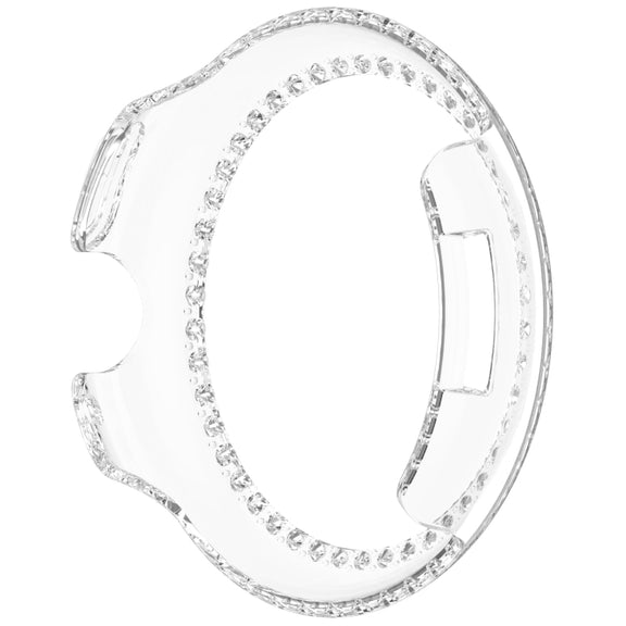 For Google Pixel Watch 3 45mm Diamond Electroplated PC Half Coverage Watch Protective Case(Transparent Color)