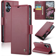 For Samsung Galaxy A06 CaseMe 023 Butterfly Buckle Litchi Texture RFID Anti-theft Leather Phone Case(Red)