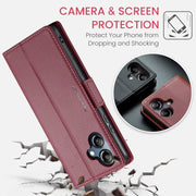 For Samsung Galaxy A06 CaseMe 023 Butterfly Buckle Litchi Texture RFID Anti-theft Leather Phone Case(Red)