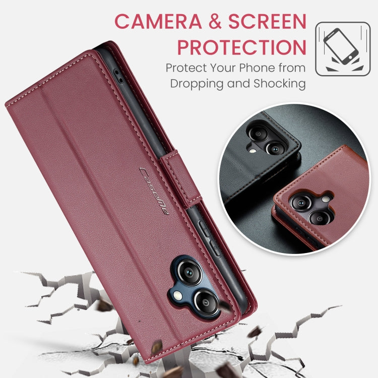 For Samsung Galaxy A06 CaseMe 023 Butterfly Buckle Litchi Texture RFID Anti-theft Leather Phone Case(Red)