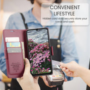 For Samsung Galaxy A06 CaseMe 023 Butterfly Buckle Litchi Texture RFID Anti-theft Leather Phone Case(Red)