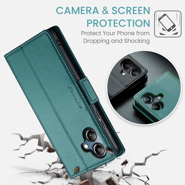 For Samsung Galaxy A06 CaseMe 023 Butterfly Buckle Litchi Texture RFID Anti-theft Leather Phone Case(Green)