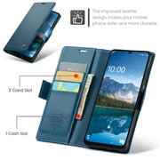 For Samsung Galaxy A06 CaseMe 023 Butterfly Buckle Litchi Texture RFID Anti-theft Leather Phone Case(Blue)