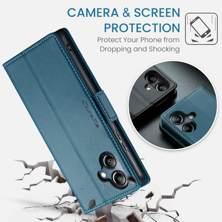 For Samsung Galaxy A06 CaseMe 023 Butterfly Buckle Litchi Texture RFID Anti-theft Leather Phone Case(Blue)