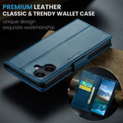 For Samsung Galaxy A06 CaseMe 023 Butterfly Buckle Litchi Texture RFID Anti-theft Leather Phone Case(Blue)