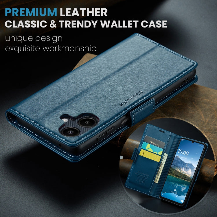 For Samsung Galaxy A06 CaseMe 023 Butterfly Buckle Litchi Texture RFID Anti-theft Leather Phone Case(Blue)