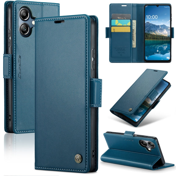 For Samsung Galaxy A06 CaseMe 023 Butterfly Buckle Litchi Texture RFID Anti-theft Leather Phone Case(Blue)