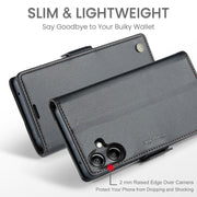 For Samsung Galaxy A06 CaseMe 023 Butterfly Buckle Litchi Texture RFID Anti-theft Leather Phone Case(Black)