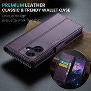 For Samsung Galaxy A06 CaseMe 023 Butterfly Buckle Litchi Texture RFID Anti-theft Leather Phone Case(Purple)