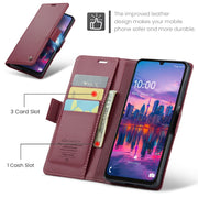 For Samsung Galaxy A16 5G CaseMe 023 Butterfly Buckle Litchi Texture RFID Anti-theft Leather Phone Case(Red)