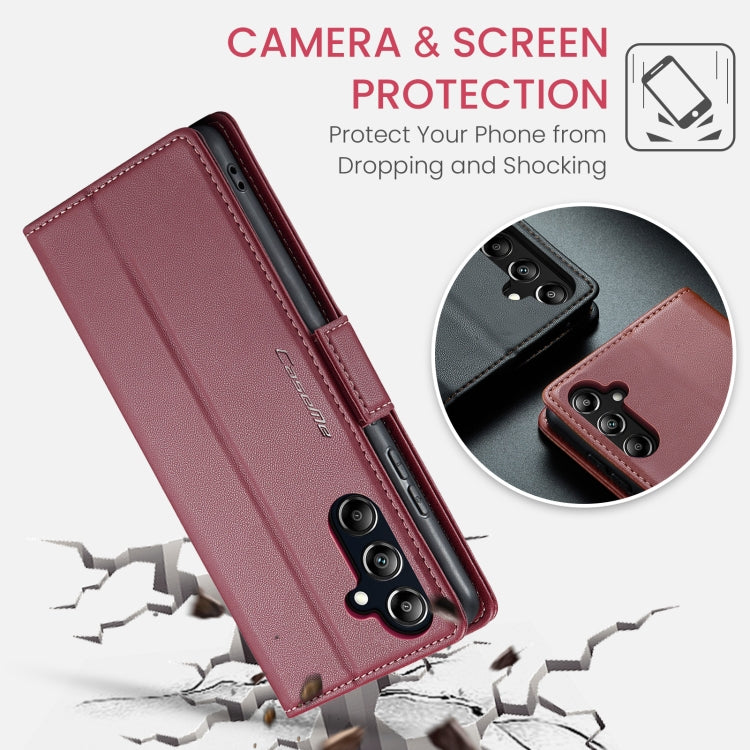 For Samsung Galaxy A16 5G CaseMe 023 Butterfly Buckle Litchi Texture RFID Anti-theft Leather Phone Case(Red)