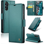 For Samsung Galaxy A16 5G CaseMe 023 Butterfly Buckle Litchi Texture RFID Anti-theft Leather Phone Case(Green)