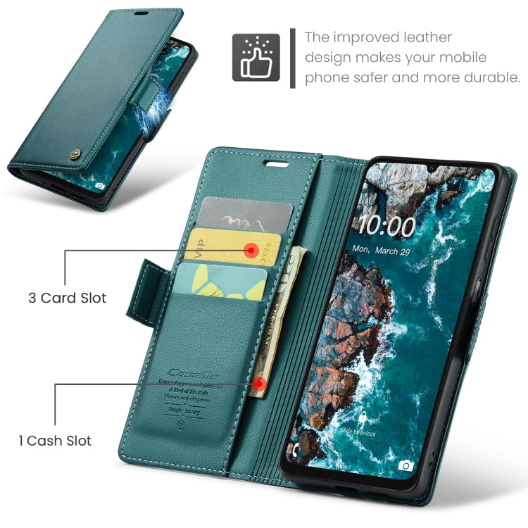 For Samsung Galaxy A16 5G CaseMe 023 Butterfly Buckle Litchi Texture RFID Anti-theft Leather Phone Case(Green)