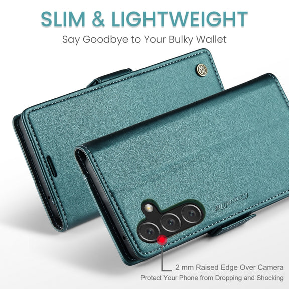 For Samsung Galaxy A16 5G CaseMe 023 Butterfly Buckle Litchi Texture RFID Anti-theft Leather Phone Case(Green)