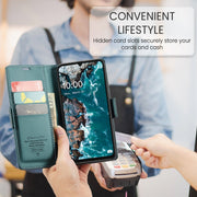 For Samsung Galaxy A16 5G CaseMe 023 Butterfly Buckle Litchi Texture RFID Anti-theft Leather Phone Case(Green)