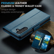 For Samsung Galaxy A16 5G CaseMe 023 Butterfly Buckle Litchi Texture RFID Anti-theft Leather Phone Case(Blue)
